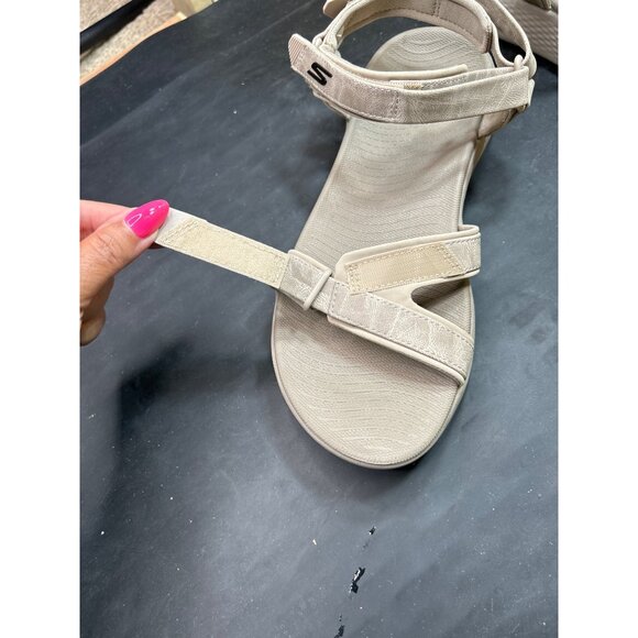 Skechers Womens GoGolf Arch Fit Sandals Size 10 Beige Adjustable Straps - Picture 5 of 10